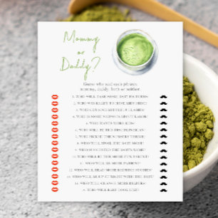 Matcha baby shower - mummy or daddy game