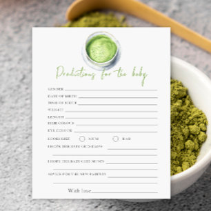 Matcha baby shower - predictions and advice baby