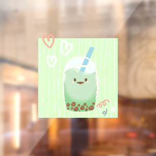 Matcha boba green tea, matcha window cling