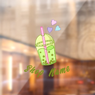 Matcha boba green tea, matcha window cling