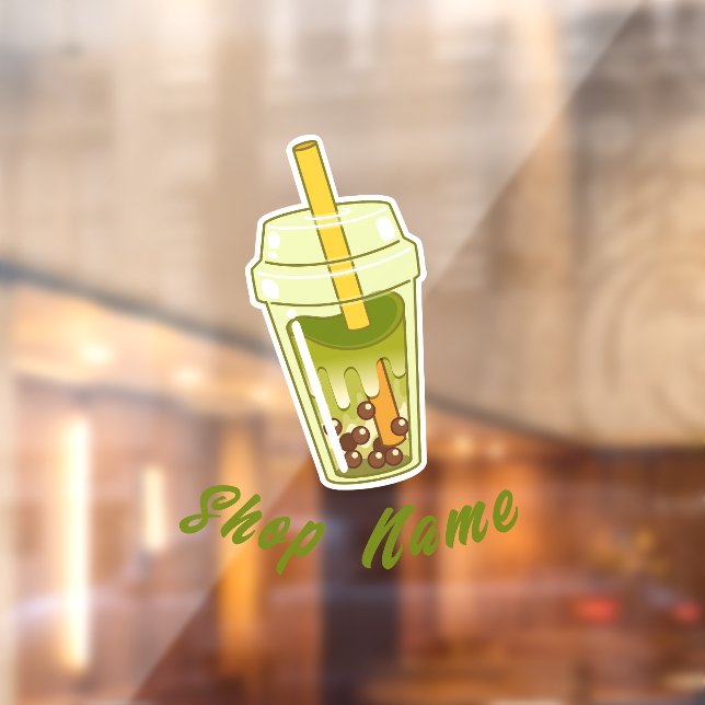 Matcha boba green tea, matcha window cling (Sheet 2)