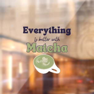 Matcha boba green tea, matcha window cling