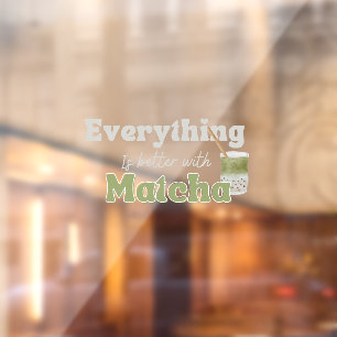 Matcha boba green tea, matcha window cling