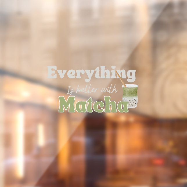 Matcha boba green tea, matcha window cling (Sheet 2)