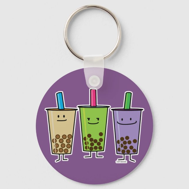 Matcha boba tea green drink milk Taro tapioca Japa Key Ring (Front)