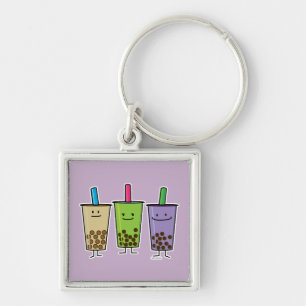 Matcha boba tea green drink milk Taro tapioca Key Ring