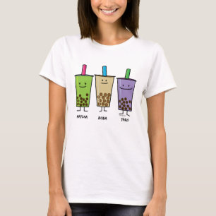 Matcha boba tea green drink milk Taro tapioca T-Shirt