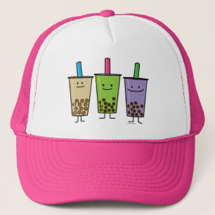 Matcha boba tea green drink milk Taro tapioca Trucker Hat