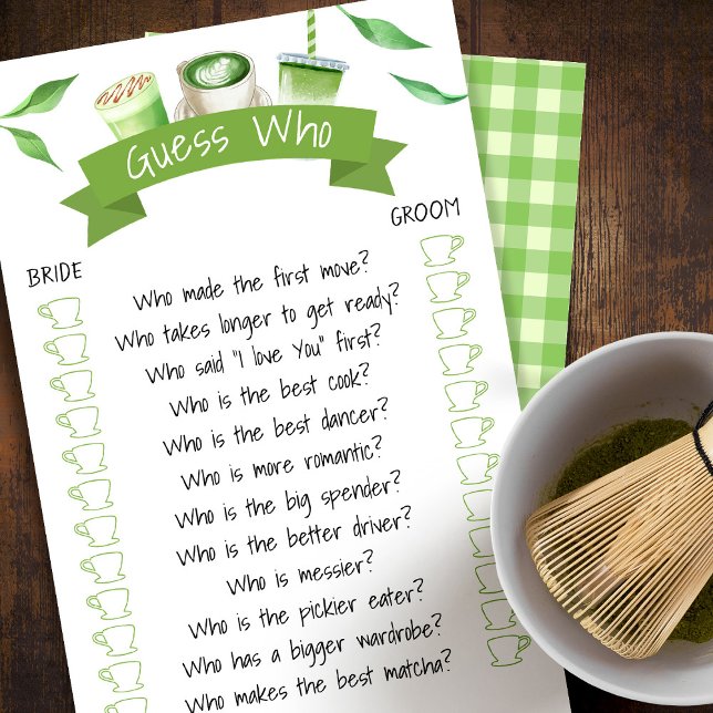 Matcha Bridal Shower Game Card (Creator Uploaded)