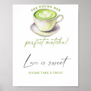 Matcha bridal shower Love is sweet take a treat Poster