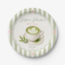 Matcha Bridal Shower Paper Plates She Found Her