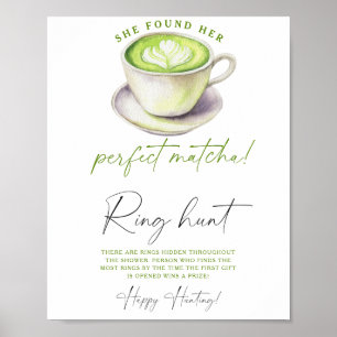 Matcha bridal shower Ring hunt game Poster