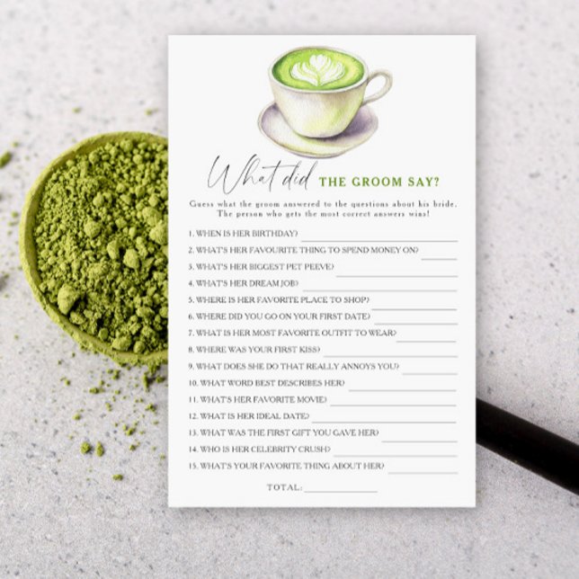 Matcha bridal shower What did the groom say  (Creator Uploaded)