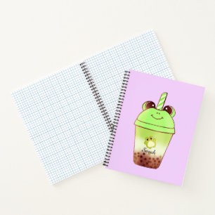 Matcha Bubble Tea Milk Tea Frog Notebook