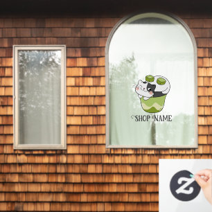 Matcha Bubble Tea Window Cling