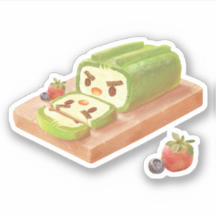 Matcha Cake Roll Illustration