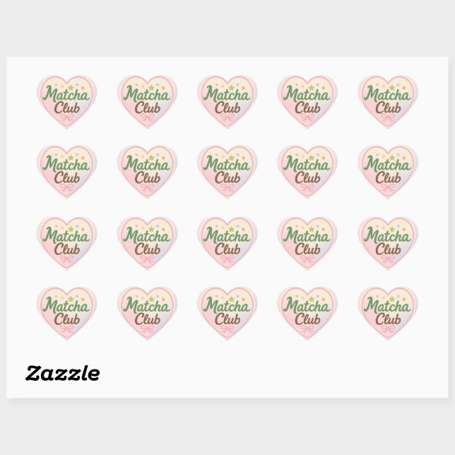 Matcha Club Heart Sticker (Sheet)