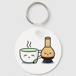 Matcha Cup Whisk Japanese Green Tea Cartoon Key Ring
