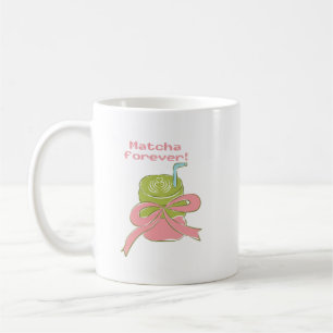 Matcha Forever Cute Coquette Pixel Art Green Tea  Coffee Mug