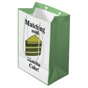 Matcha Green Cake Funny Birthday Medium Gift Bag