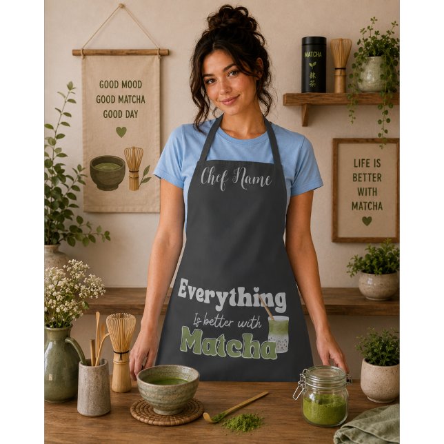 Matcha Green Tea, Best Teas T-Shirt Apron (Creator Uploaded)