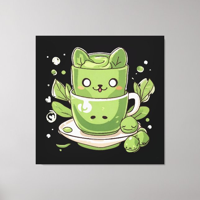 matcha green tea canvas print (Front)