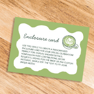 Matcha Green Tea Hand Drawn Bachelorette Enclosure Card