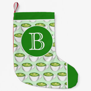 Matcha Green Tea Latte Barista Coffee Shop Café Small Christmas Stocking