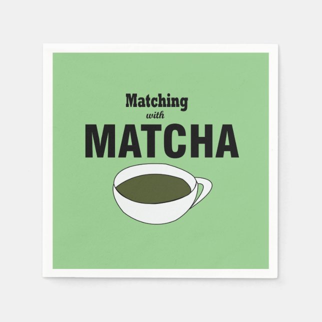 Matcha Green Tea Party Napkin (Front)