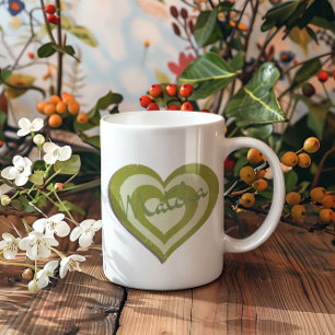Matcha Green Tea , retro y2k heart  Coffee Mug