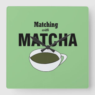 Matcha Green Tea Square Wall Clock