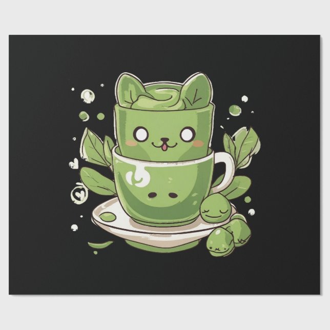 matcha green tea wrapping paper (Flat)