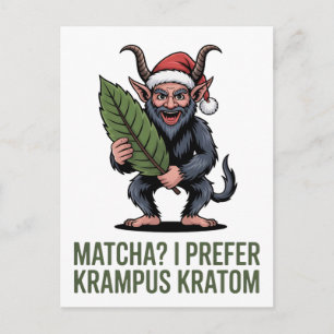 Matcha? I Prefer Krampus Kratom Funny Christmas Invitation Postcard