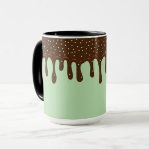 Matcha Ice Cream,Melted Choco Topping Sprinkles Mug