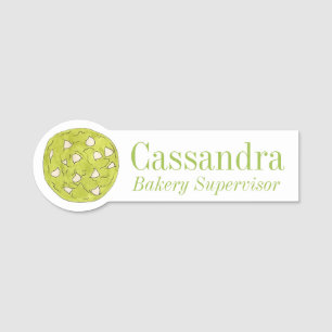 Matcha Japanese Green Tea Cookies White Chocolate Name Tag