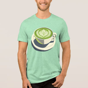 Matcha Latte Art Graphic T-Shirt – Coffee Lover Tri-Blend Shirt