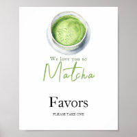 Matcha Latte Baby shower - Please take one favours