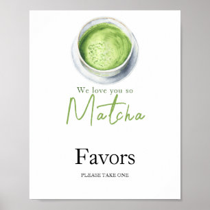 Matcha Latte Baby shower - Please take one favours Poster
