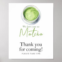 Matcha Latte Baby shower - Thank you for coming