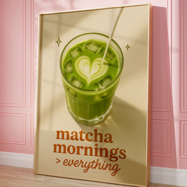 Matcha Latte Kitchen Coffee Bar Wall Art (Creator Uploaded)