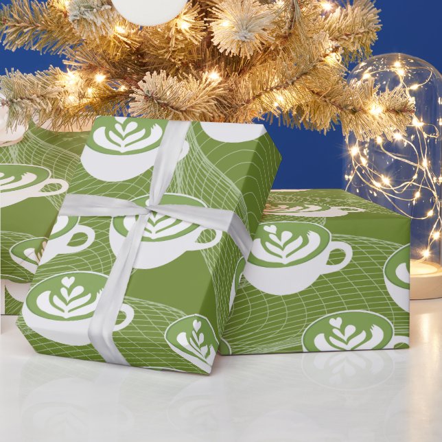 : Matcha Latte Love Wrapping Paper (Holidays)