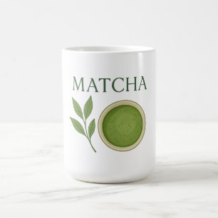 Matcha leaves and tea illustration coffee mug