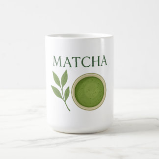 Matcha leaves and tea illustration coffee mug