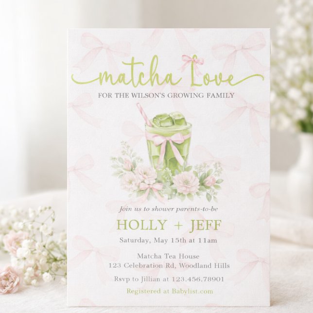 Matcha Love Baby Shower Invitation | Green Tea  (Creator Uploaded)