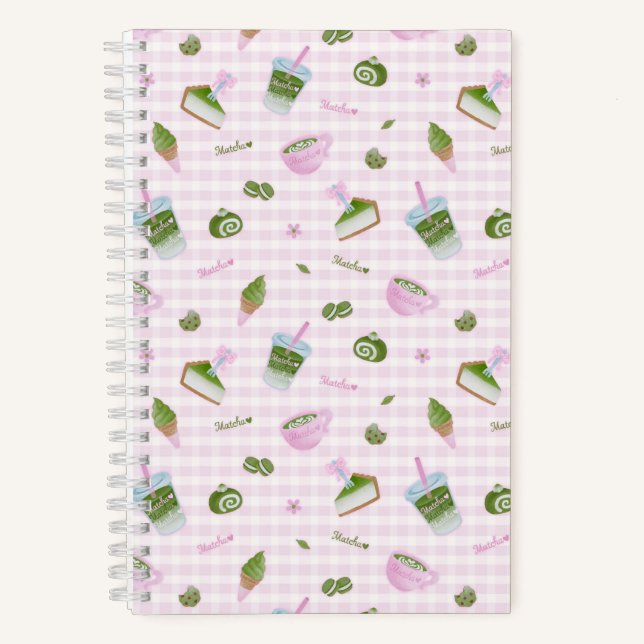 Matcha Lover Pink Notebook (Front)