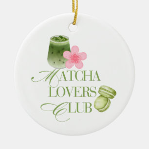 Matcha Lovers Club Green Tea Macarons & Sakura Ceramic Tree Decoration