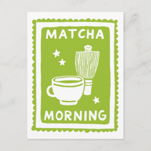 Matcha Morning Green Tea Culinary Postcard