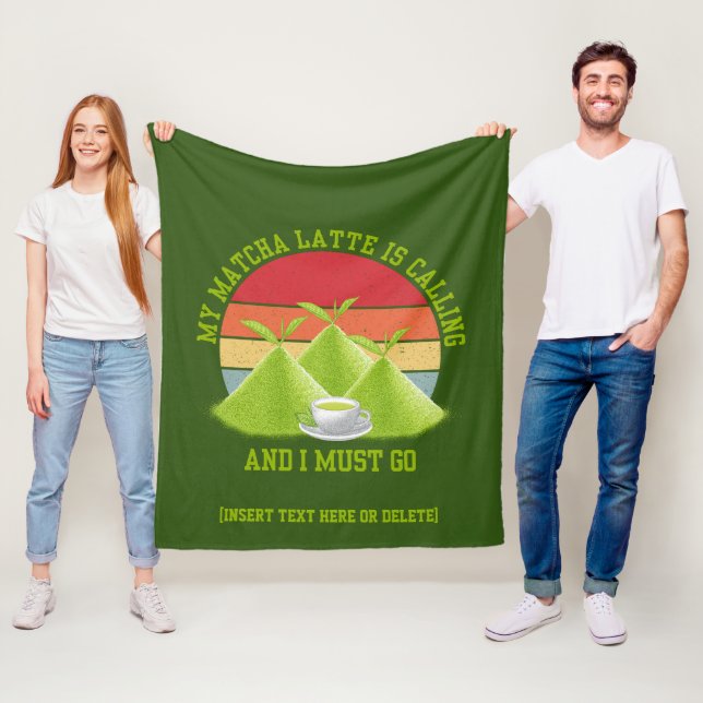 MATCHA Mountains Are Calling Latte Drinker Fleece Blanket (In Situ)