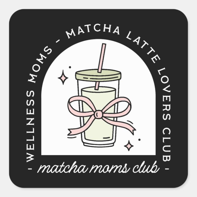 Matcha mum funny mother group community square sticker (Front)