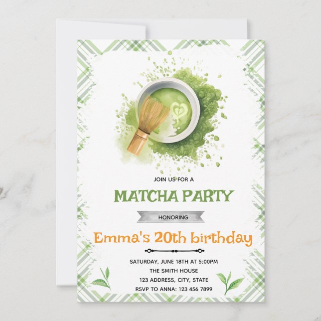 Matcha party invitation (Front)
